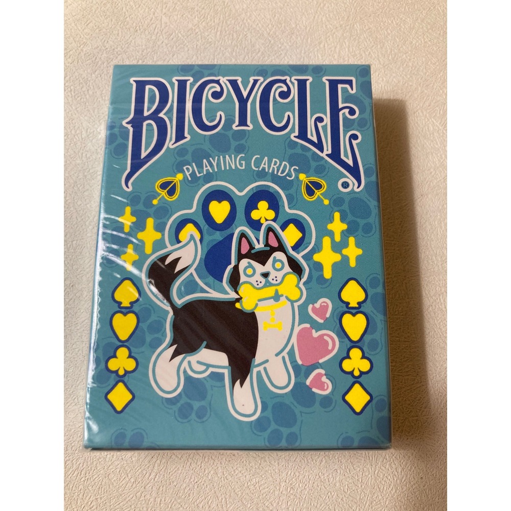 Bicycle Playing Cards Husky Dog Edition Blue Yellow 2024 New Sealed USPCC